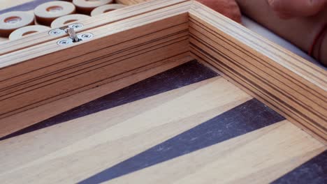 Close-up-shot-of-the-dice-rolled-in-a-backgammon-game