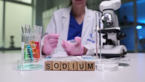 scientist working with sodium in a laboratory setting