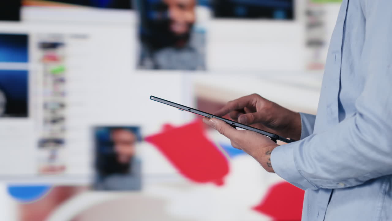 Social media user enjoying digital connection between people