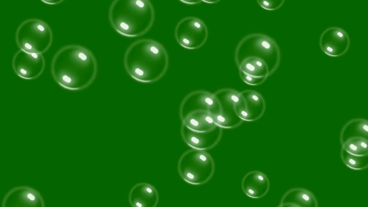 burbujas flotando en la animación de fondo de pantalla verde abstracta.