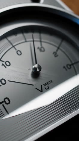 close-up of an analog voltmeter