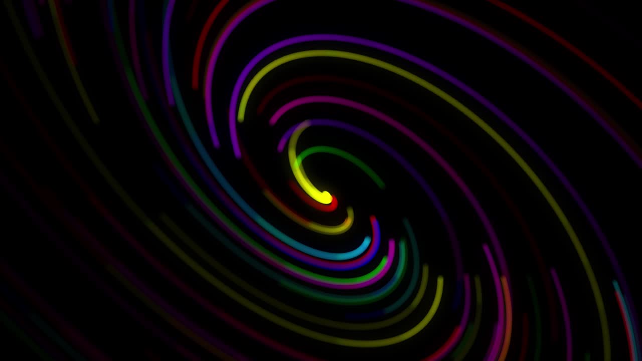 estilo creativo fondo abstracto en 4k. líneas de color girando en espiral volar a lo largo de la ruta giratoria. diseño de movimiento bg de partículas que dan forma a líneas, hélice y estructuras abstractas. render 3d
