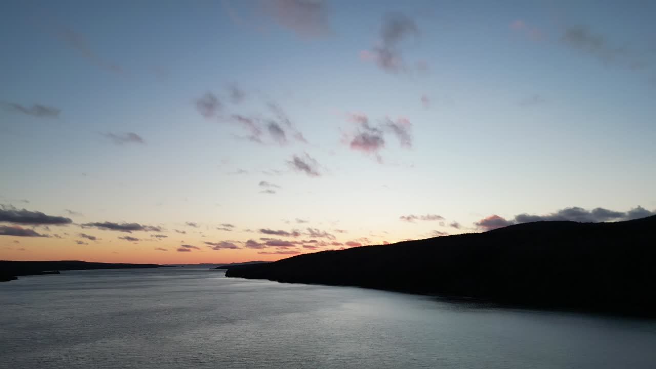 Drone shot of a beautiful sunset