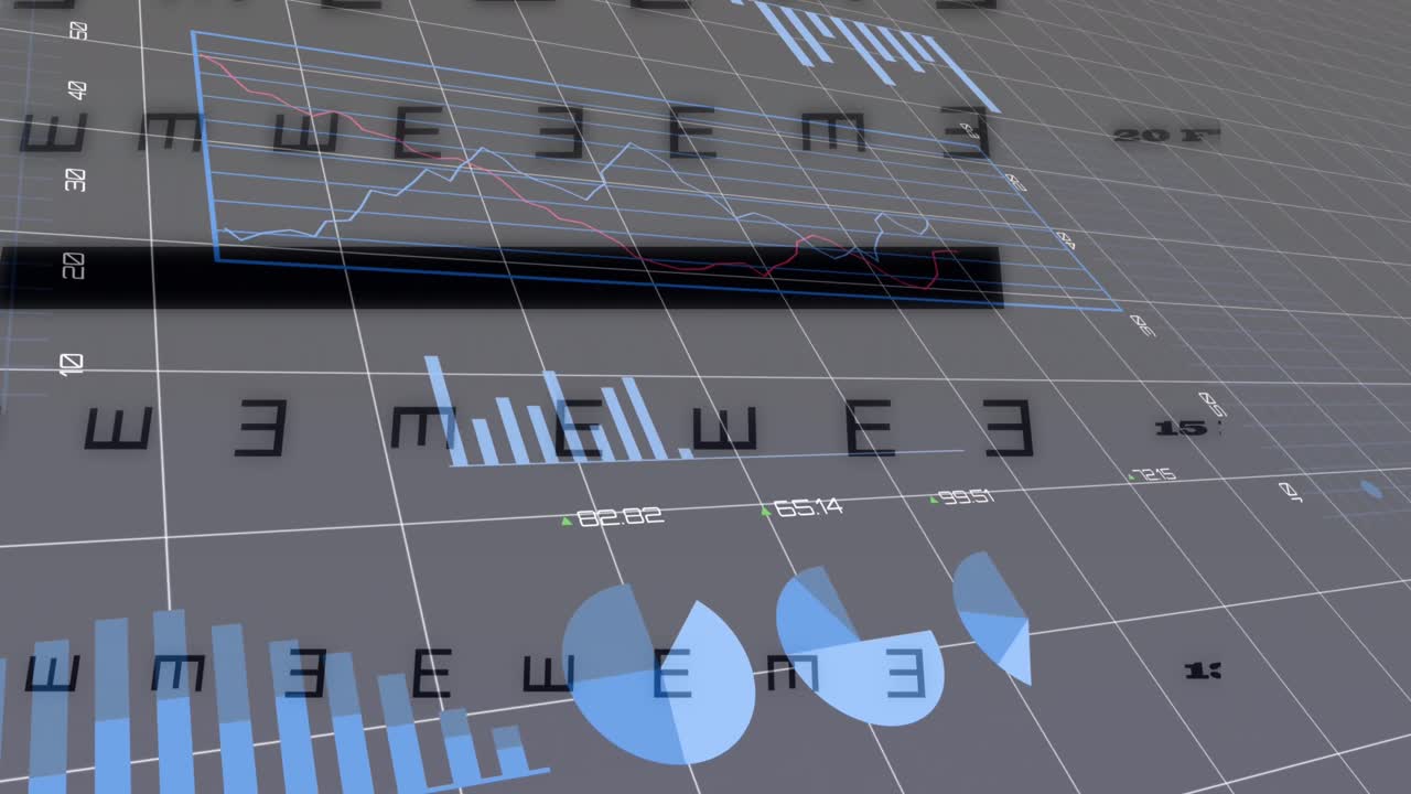Animation of statistics and data processing over symbols