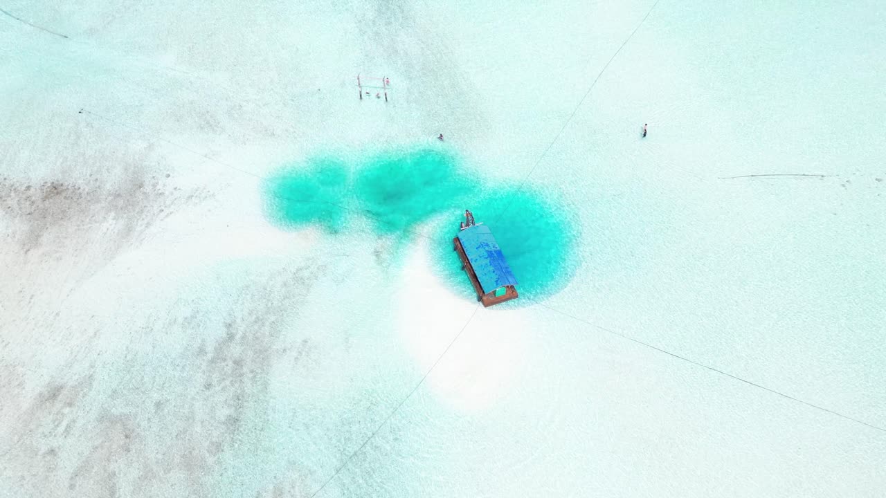 scenic Indian Ocean Maldives aerial footage drone revealing coral reef from above in paradise travel destination