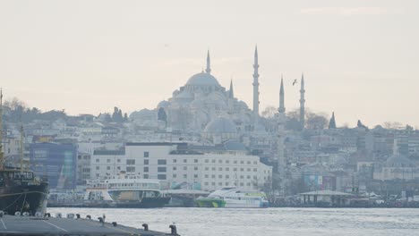 istanbul's süleymaniye mosque and waterfront view