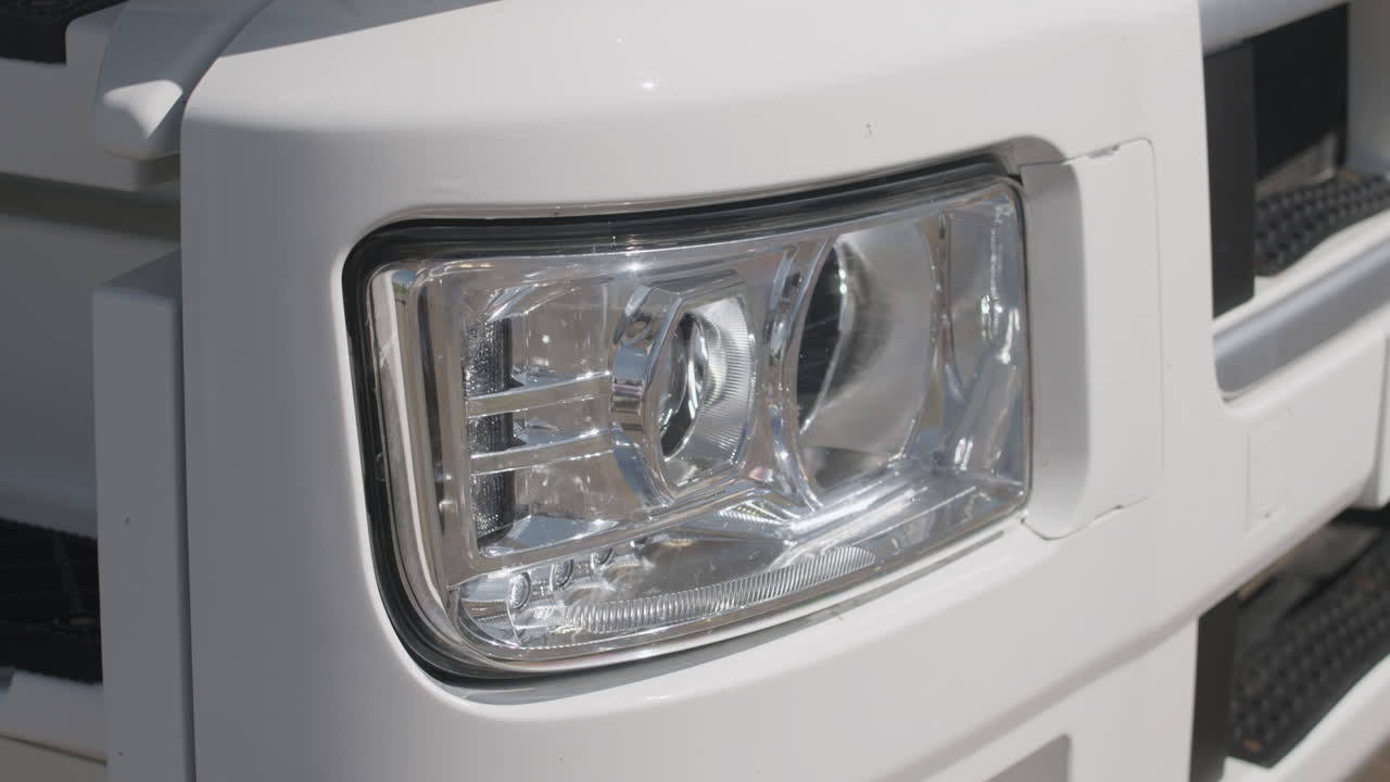 Close-up of a truck headlight