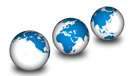 tres planetas de la tierra en una línea de giro. concepto de la vida