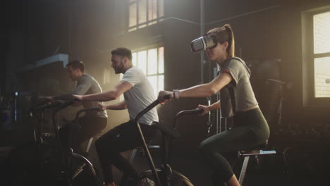 group vr exercise session in gym