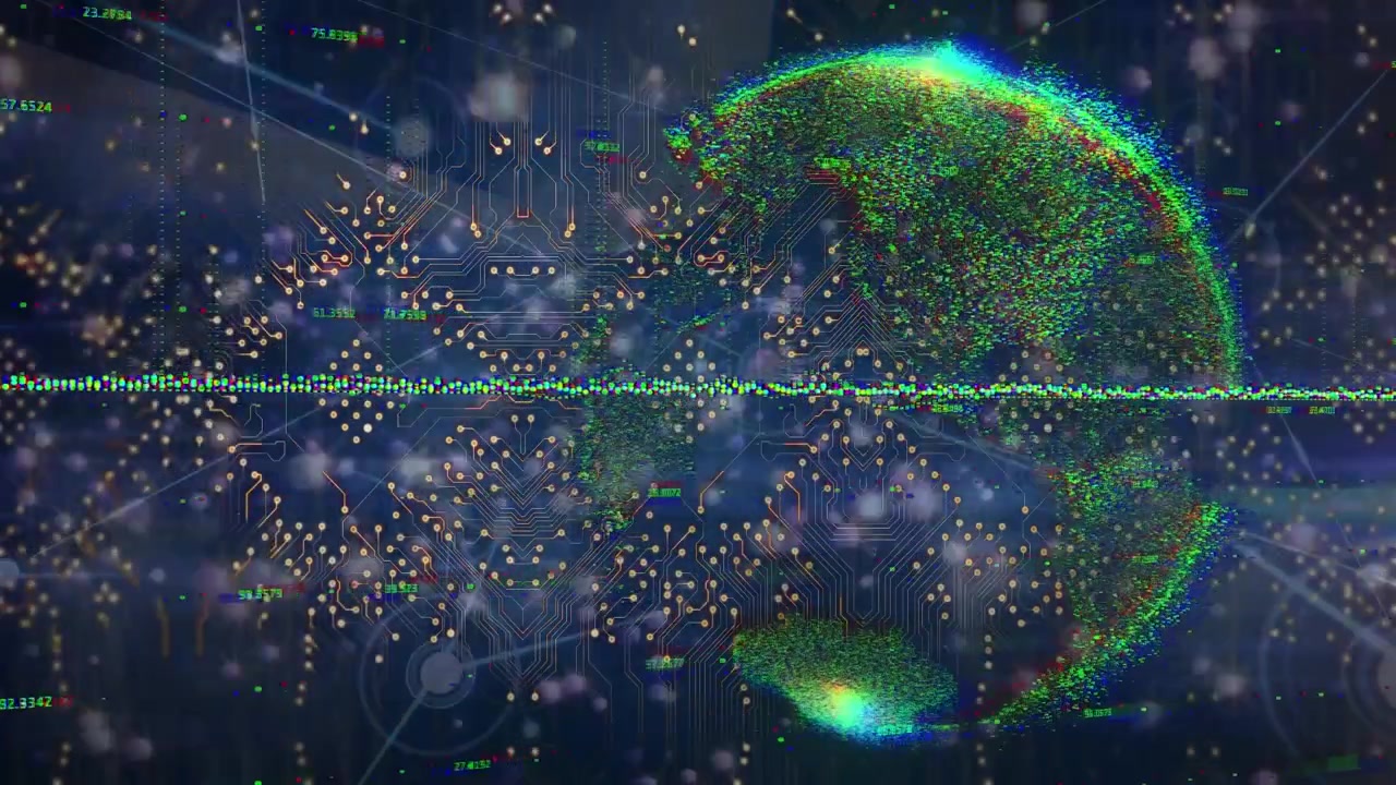 Animation of globe and network of connections over