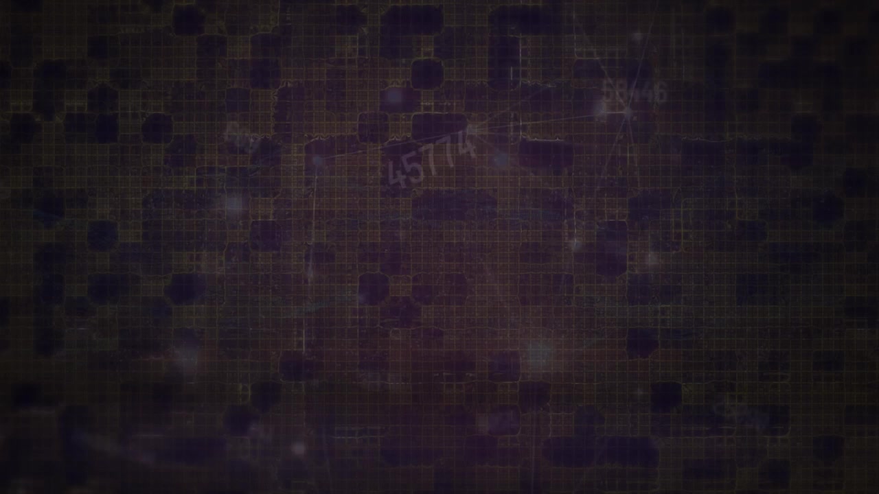 Animazione di reti di connessioni con numeri che cambiano su sfondo nero.