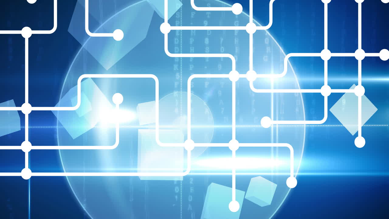 animación de la red de conexiones en todo el mundo en el fondo