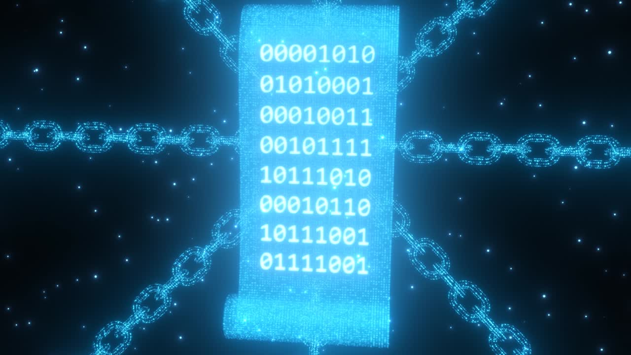 Smart Contract Blockchain Distributed Network Transaction Technology - 4K Seamless VJ Loop Motion Background Animation