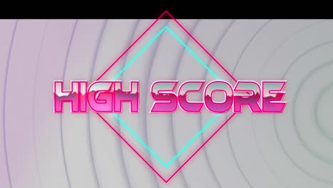 Animation-of-high-score-text-over-white-geometrical-background