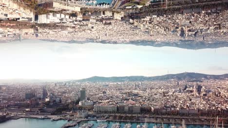 inverted barcelona cityscape