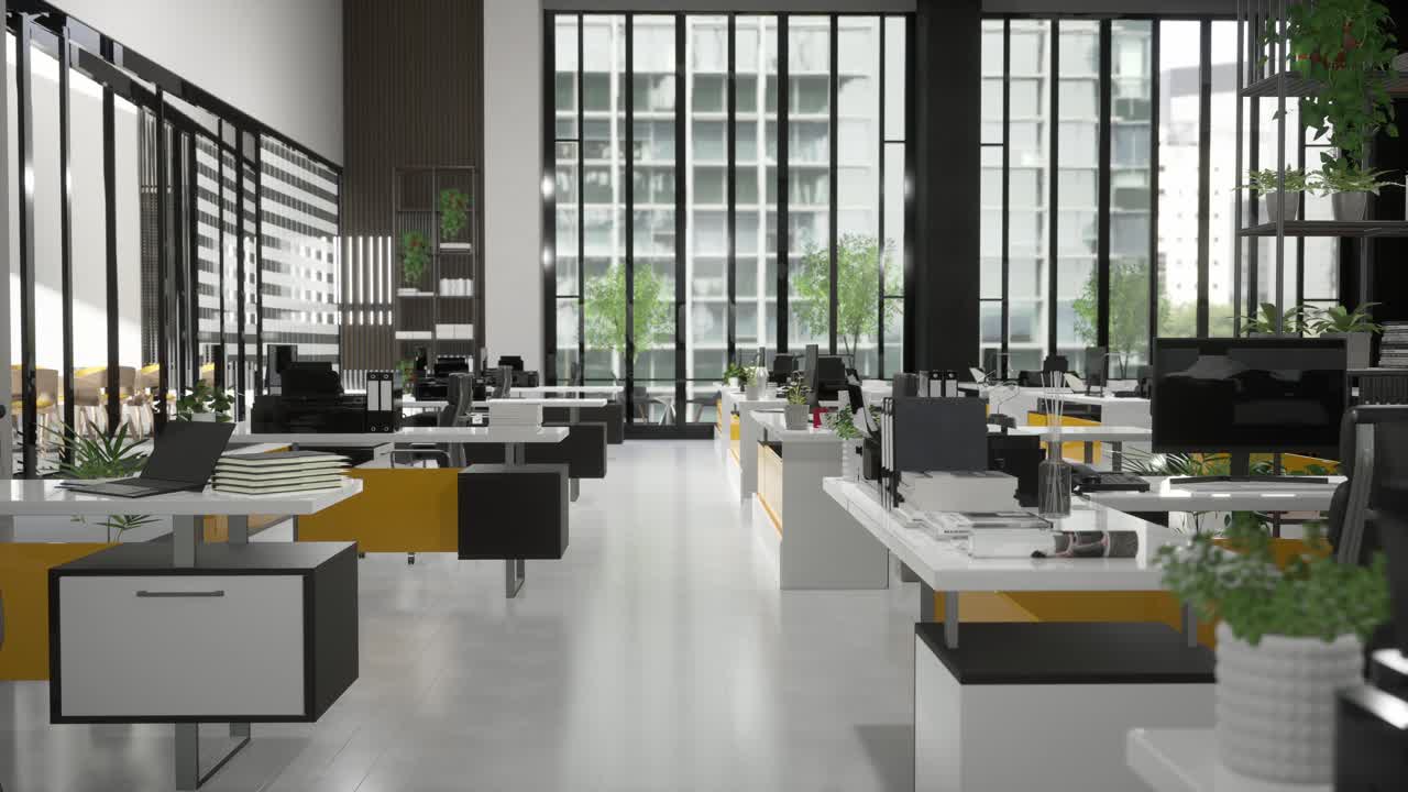 Modern Open-Plan Office Space with City View