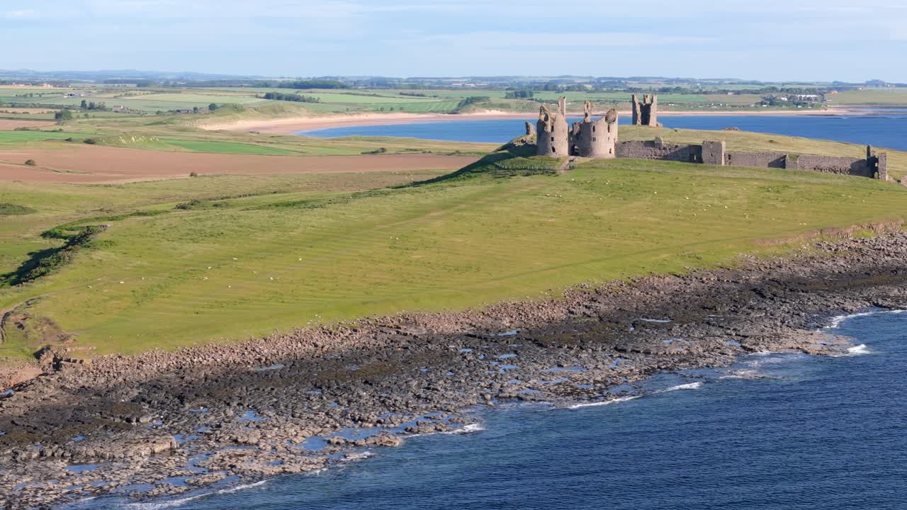 Dunstanburgh Castle Ruins on the Northumberland Coast, England