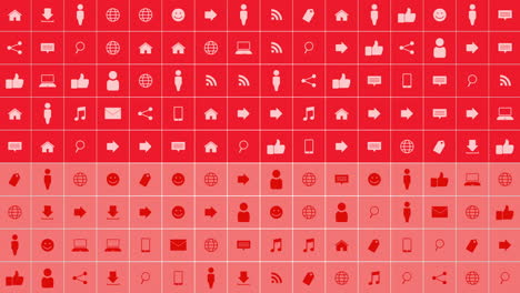 iconos de red de movimiento en fondo simple 2