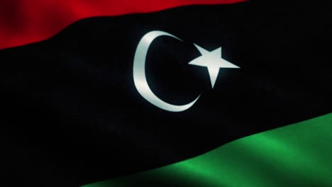 libya flag waving in the wind. national flag of libya. sign of libya seamless loop animation. 4k