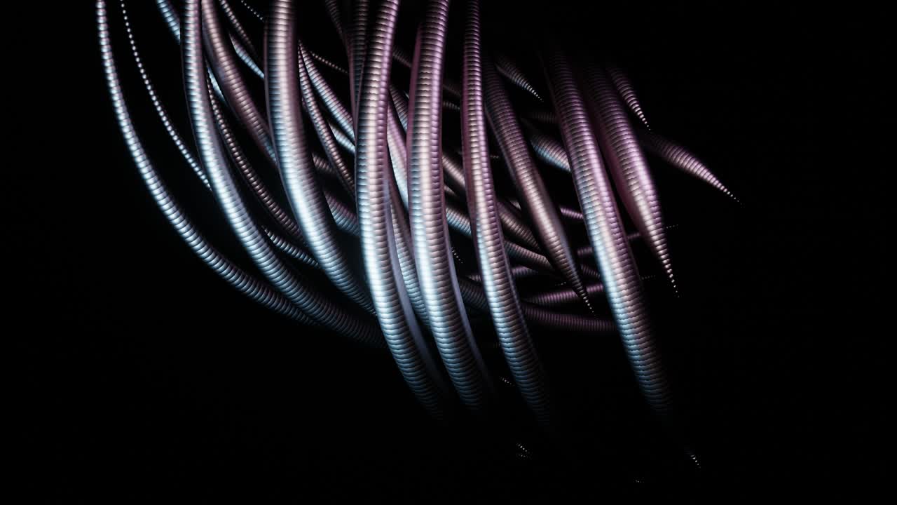 공상과학 공포 타클 또는 메탈릭 및 네온 색조의 벌레가 검은 바탕에 움직입니다.