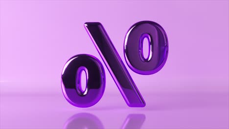 purple glossy percentage symbol