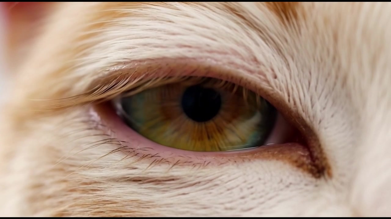 Primo piano estremo di un occhio di gatto che ammicca