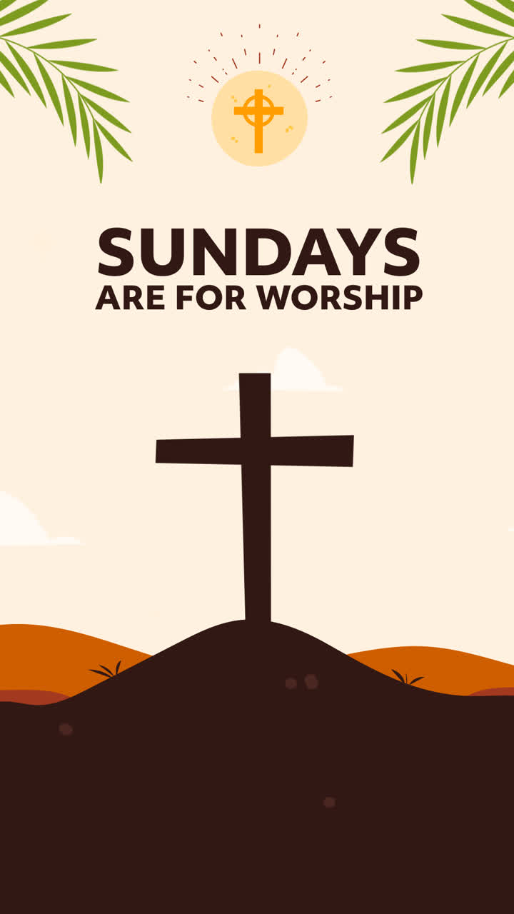 일요일 서비스 템플릿 디자인의 모션 그래픽