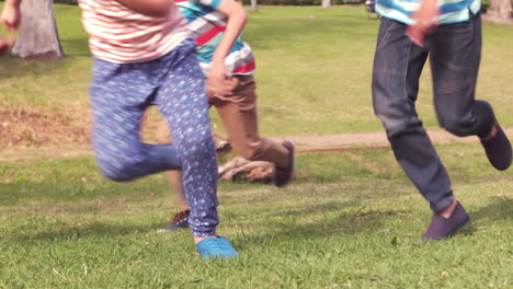 happy children having a sprint