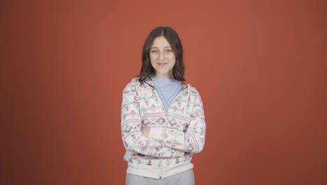 Young-woman-winking-at-camera.