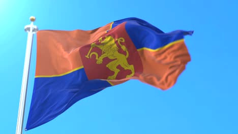 flag of the city and administrative center of krasnoyarsk, russia. loop