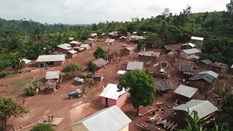 aerial view of an african village in ghana