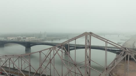 Aerial-parallax-around-MLK-Bridge-in-St