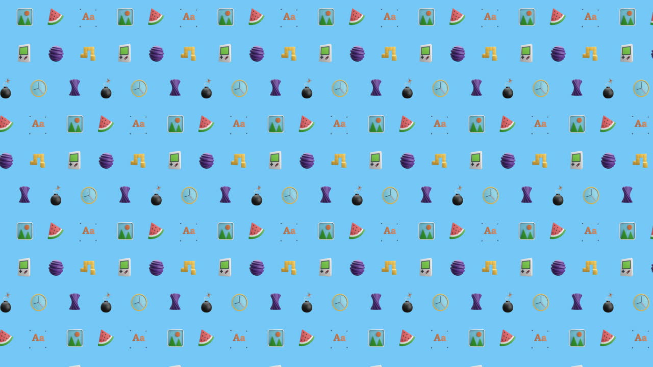 animación de filas de patrones que se mueven sobre un fondo azul