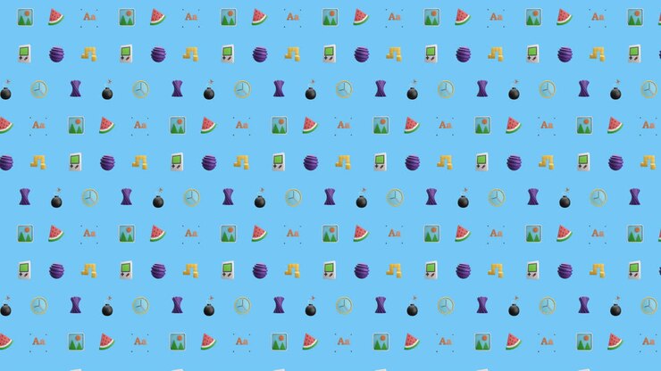 Animation of rows of pattern moving on blue background