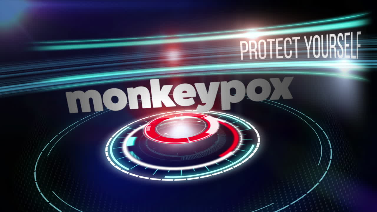 Premium stock video - Animation of monkeypox text and scope scanning ...