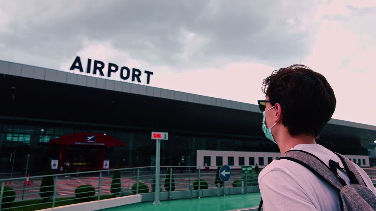 Man at Airport During Pandemic