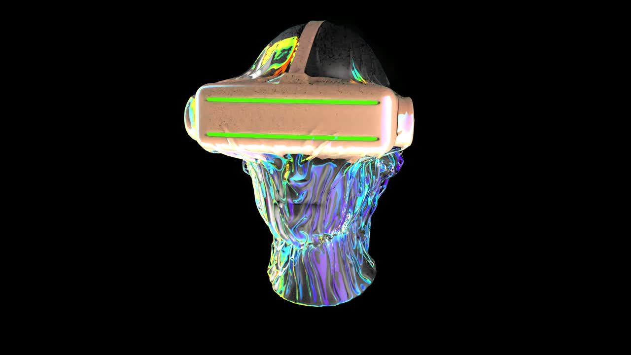 cyberpunk gafas de realidad virtual realidad aumentada. tecnología futura cabeza holográfica de ciencia ficción capaz de hacer un bucle sin problemas 4k