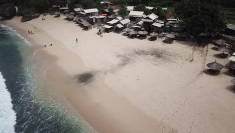 aerial-view,-a-hidden-beach,-namely-Watu-Lawang-beach,-located-in-Gunung-Kidul,-Yogyakarta,-Indonesia