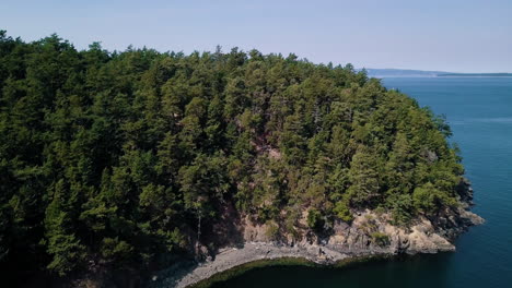 drone flying up from yachts docked at jones island washington