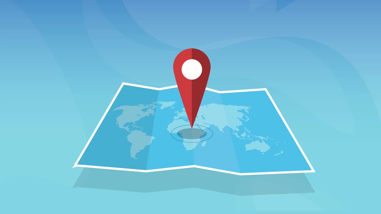 mapa de papel del mundo con la ubicación del pin