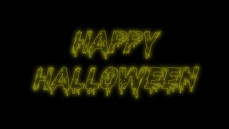 Feliz-Halloween-Neón-Brillante-Título-De-Texto-Animación-Gráficos-En-Movimiento-Video-Fondo-Transparente-Con-Canal-Alfa