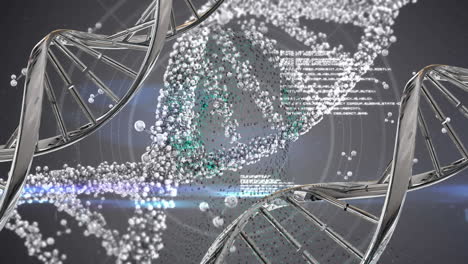 animation of dna strands over data processing