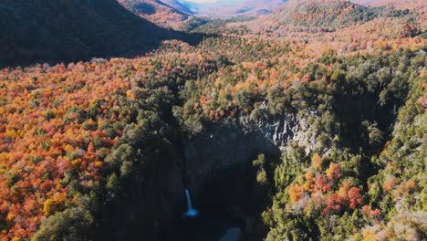 aerial view of radal 7 tazas national park landscape on autumn season at daytime