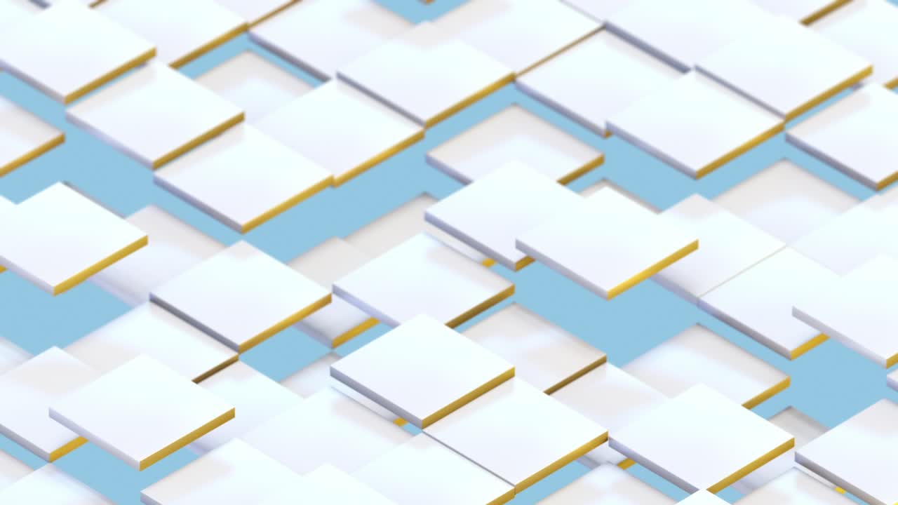 azulejos blancos, cuadrados o bloques de construcción en movimiento natural sutil bucle sin costuras