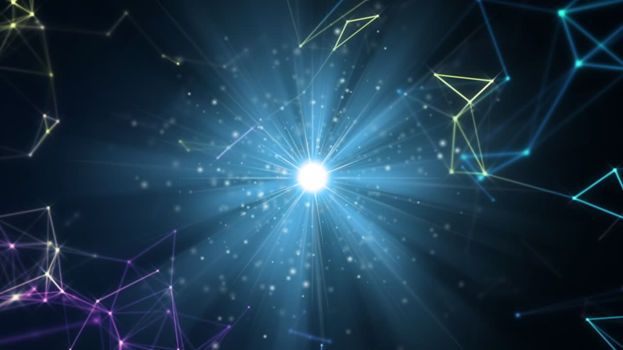 animación de rastros de luz y formas sobre fondo negro