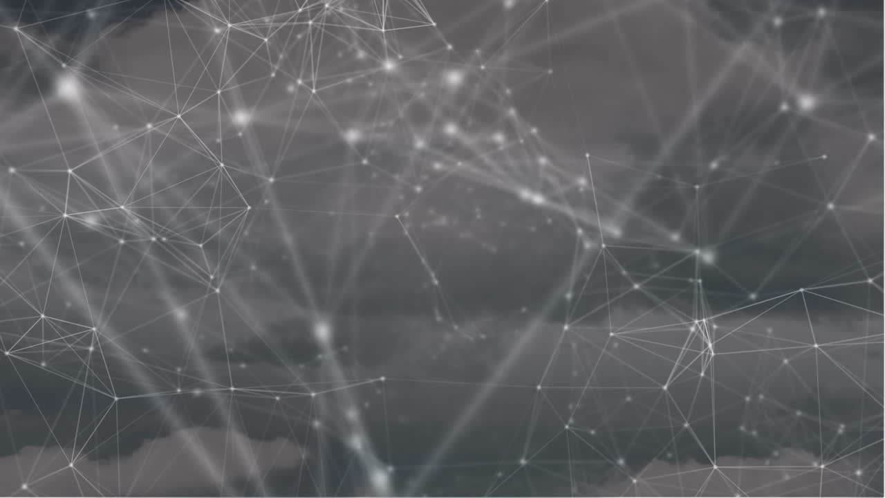 Animation of network of connections over sky