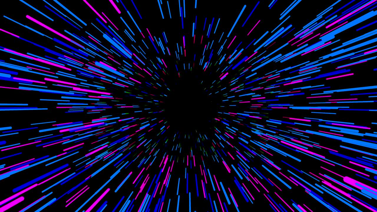 Flying trought hyperspace, abstract animation, seamless loop