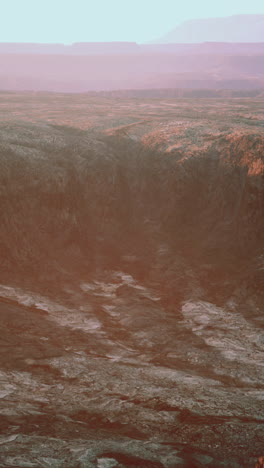 aerial view of a volcanic crater landscape