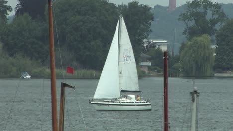 small sail on wannsee in berlin, germany