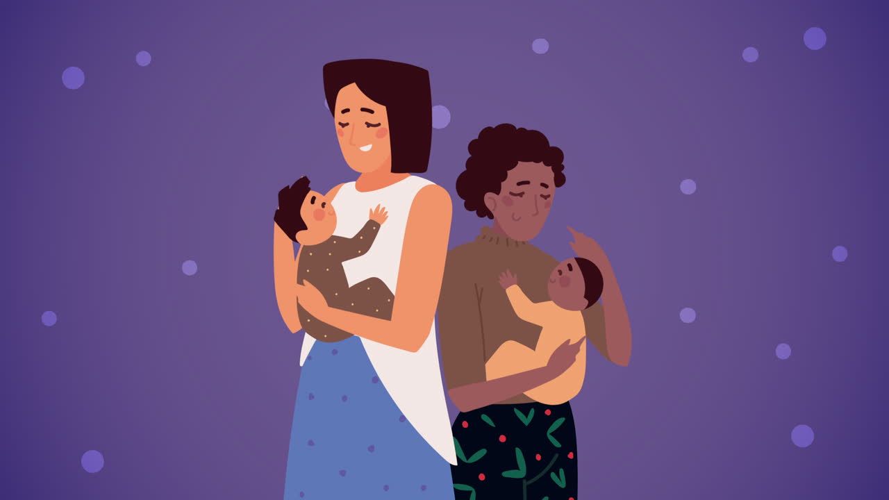 Gemischtethnische Mütter mit Babys